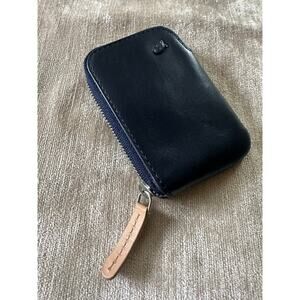 Bellroy Card Pocket (Small Leather Zipper Card Holder Wallet navy blue new